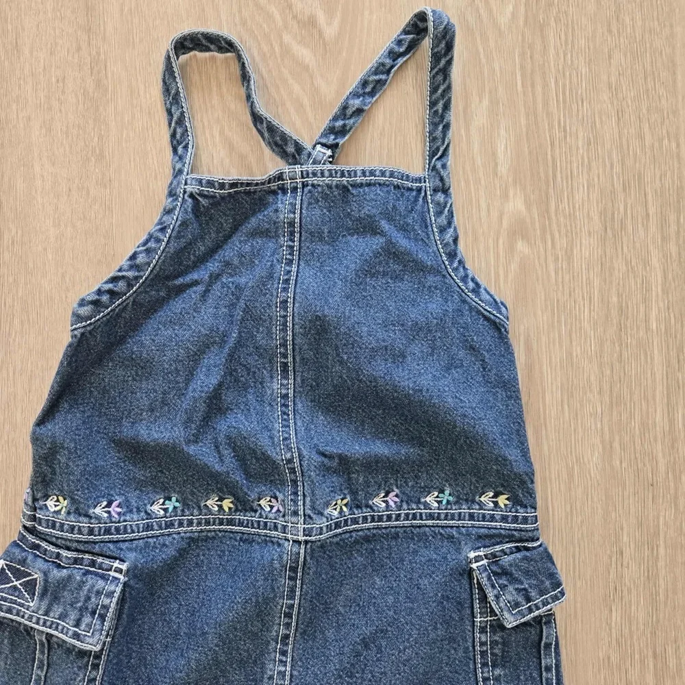 Vintage Gymboree Girls 1999 Indigo Florals Denim Dress size small